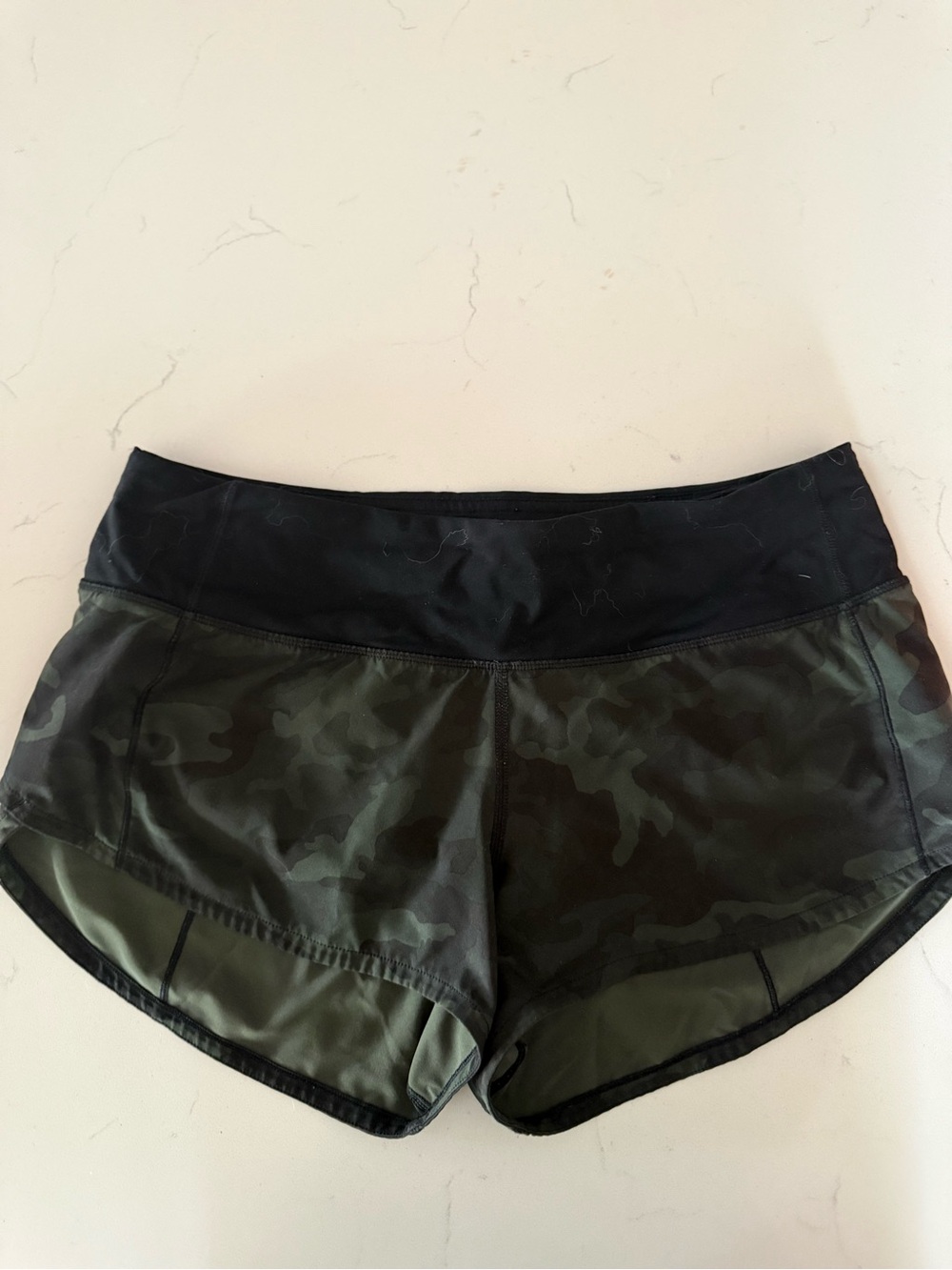 lululemon athletica Women's Camo Athletic Shorts - Black & Green